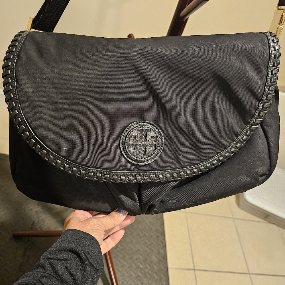 Tory Burch nylon messenger diaper bag